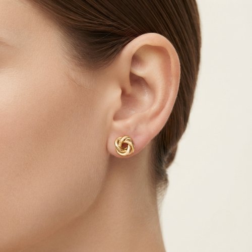 ARETES LISOS CON BAÑO DE ORO