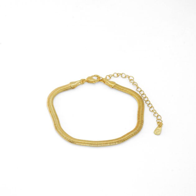 PULSERA LISA CON BAÑO DE ORO