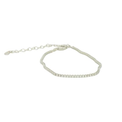 PULSERA ZIRCONIAS CON BAÑO DE RODIO