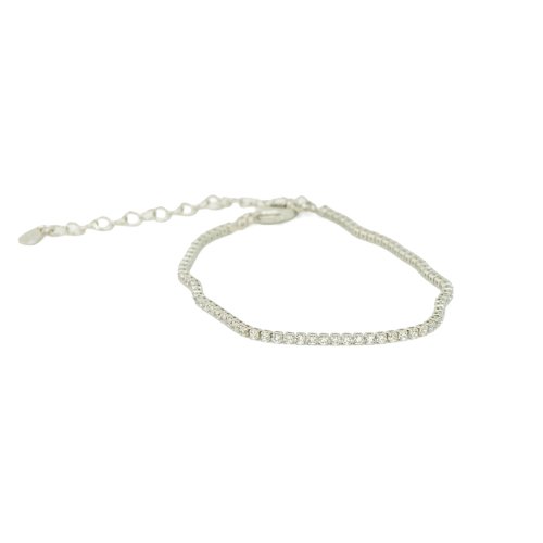PULSERA ZIRCONIAS CON BAÑO DE RODIO