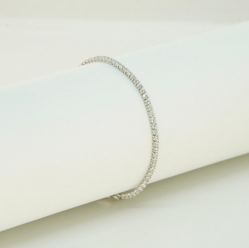 PULSERA ZIRCONIAS CON BAÑO DE RODIO