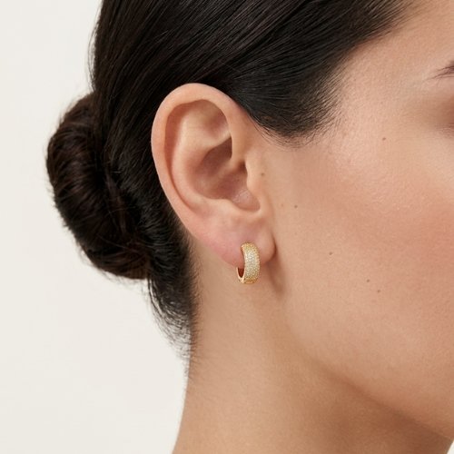 ARETES ZIRCONIAS CON BAÑO DE ORO
