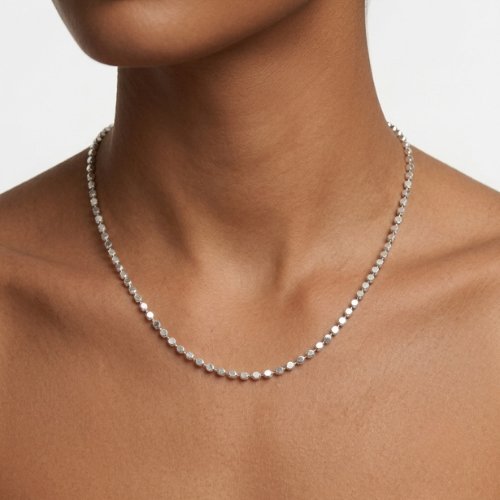 COLLAR LISO CON BAÑO DE RODIO