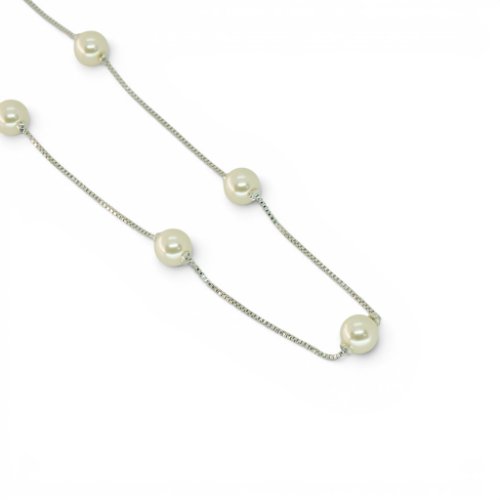 COLLAR PERLAS CON BAÑO DE RODIO