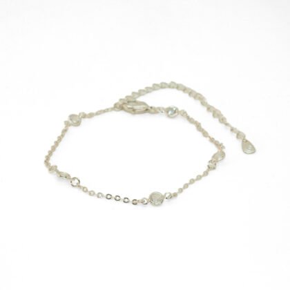 PULSERA LISA CRISTALES BAÑO DE RODIO