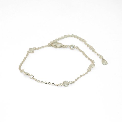 PULSERA LISA CRISTALES BAÑO DE RODIO