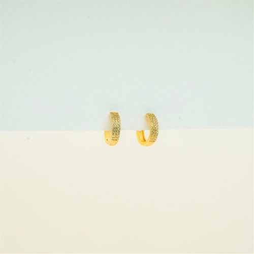 ARETES ARO ZIRCONIAS CON BAÑO DE ORO