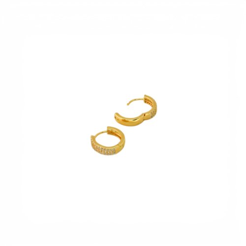 ARETES ARO ZIRCONIAS CON BAÑO DE ORO