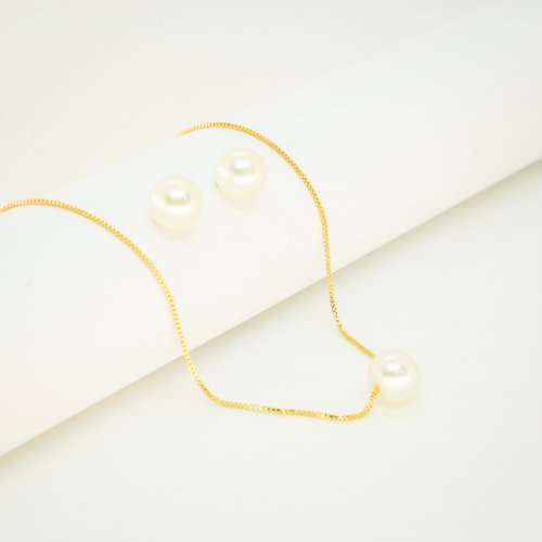 JUEGO PERLA CON BAÑO DE ORO