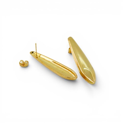 ARETES LISOS CON BAÑO DE ORO