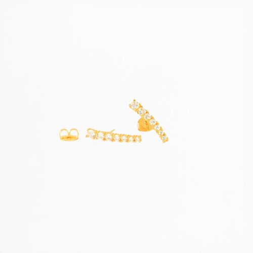 ARETES CRISTALES Y  BAÑO DE ORO