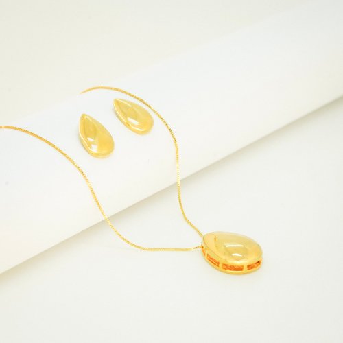JUEGO GOTA LISA CON BAÑO DE ORO
