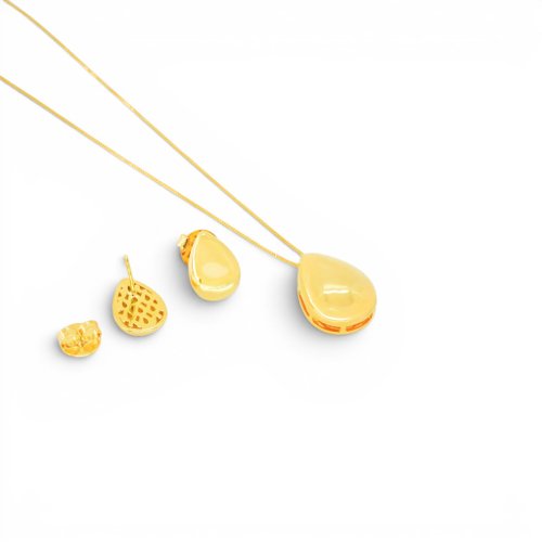 JUEGO GOTA LISA CON BAÑO DE ORO