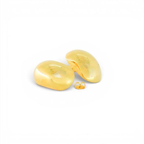 ARETES LISOS CON BAÑO DE ORO