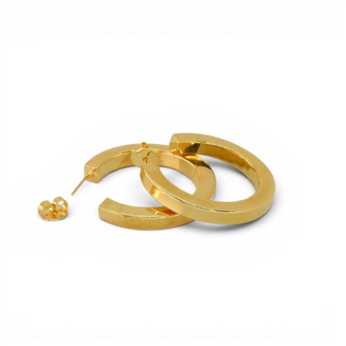 ARETES CANDONGA LISA CON BAÑO DE ORO
