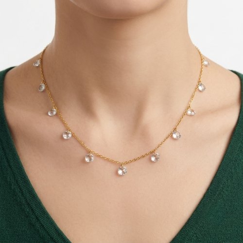 COLLAR CRISTAL CON BAÑO DE ORO