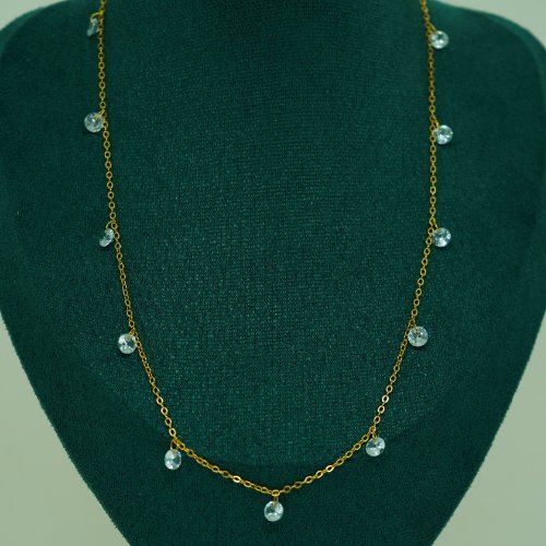 COLLAR CRISTAL CON BAÑO DE ORO