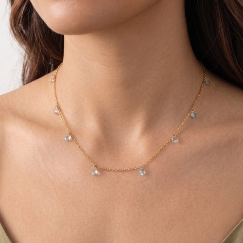 COLLAR CRISTAL CON BAÑO DE ORO