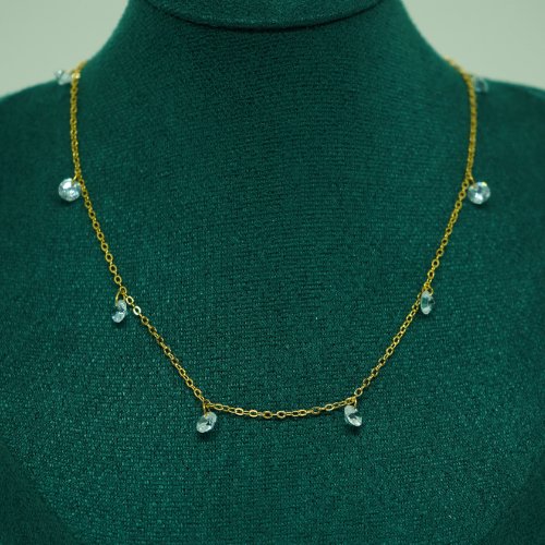 COLLAR CRISTAL CON BAÑO DE ORO