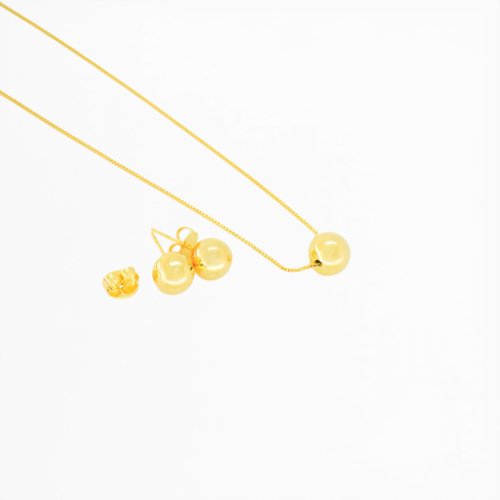 JUEGO BOLAS LISAS CON BAÑO DE ORO