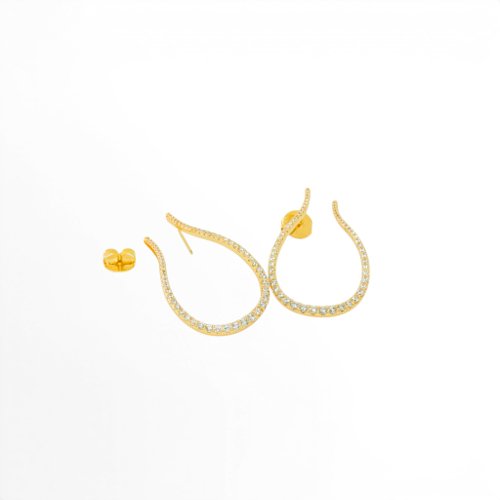 ARETES ZIRCONIAS CON BAÑO DE ORO
