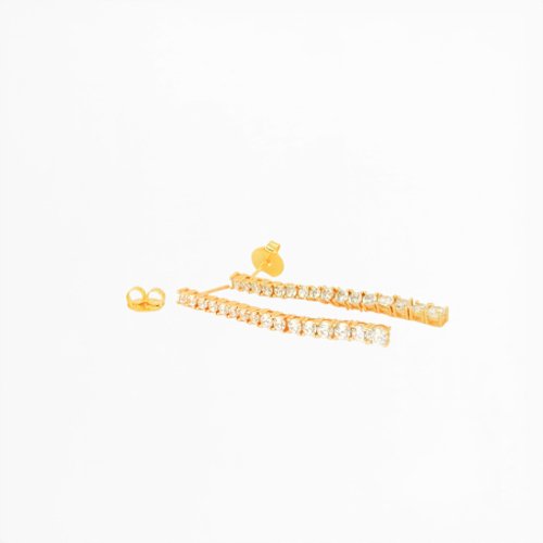 ARETES CRISTAL CON BAÑO DE ORO