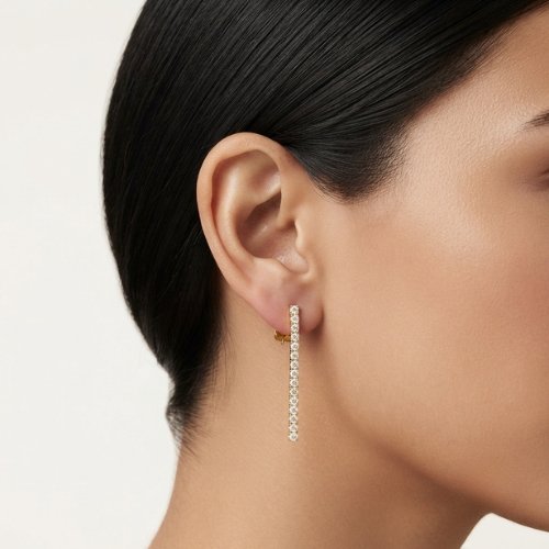 ARETES CRISTAL CON BAÑO DE ORO