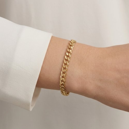 PULSERA LISA CON BAÑO DE ORO