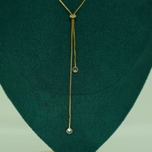 COLLAR LISO BOLA CON BAÑO DE ORO