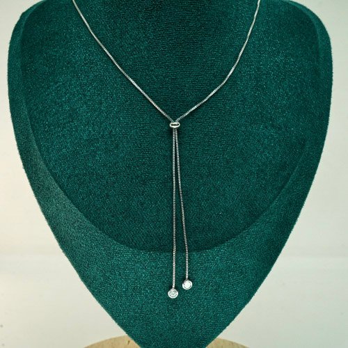 COLLAR LARGO CRISTAL CON BAÑO DE RODIO