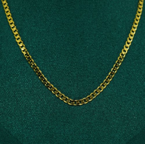 COLLAR CORTO LISO CON BAÑO DE ORO