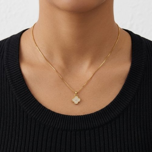 COLLAR  ZIRCONIA BAÑO DE ORO