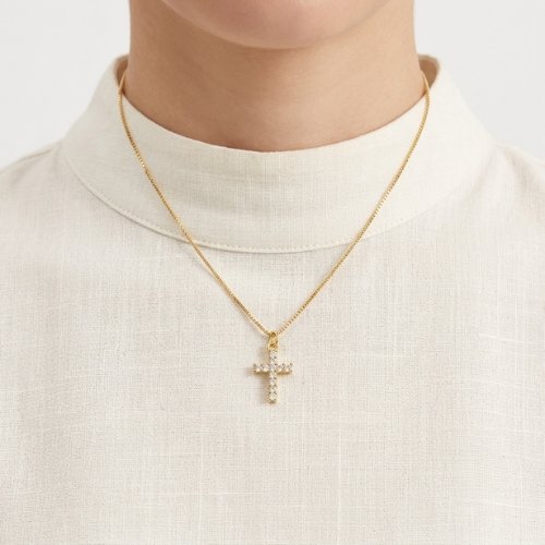 COLLAR ZIRCONIA CON BAÑO DE ORO