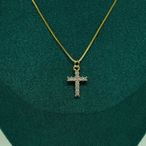COLLAR ZIRCONIA CON BAÑO DE ORO