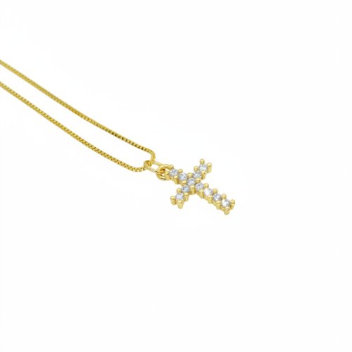 COLLAR ZIRCONIA CON BAÑO DE ORO