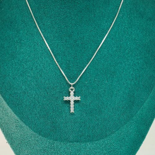 COLLAR ZIRCONIA CON BAÑO DE RODIO