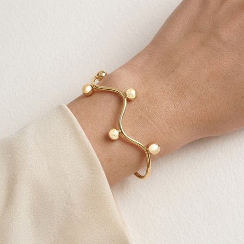 PULSERA ARO CON BAÑO DE ORO