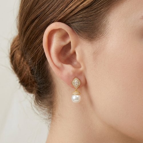 ARETES CRISTAL CON BAÑO DE ORO