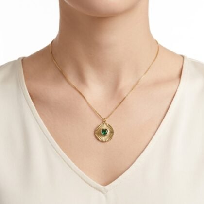 COLLAR CRISTAL CON BAÑO DE ORO