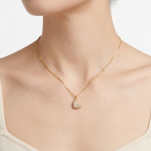 COLLAR CORAZÓN ZIRCONIA CON BAÑO DE ORO
