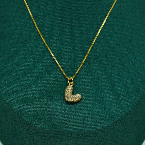 COLLAR CORAZÓN ZIRCONIA CON BAÑO DE ORO