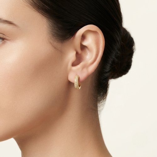 ARETES ARO ZIRCONIAS Y BAÑO DE ORO