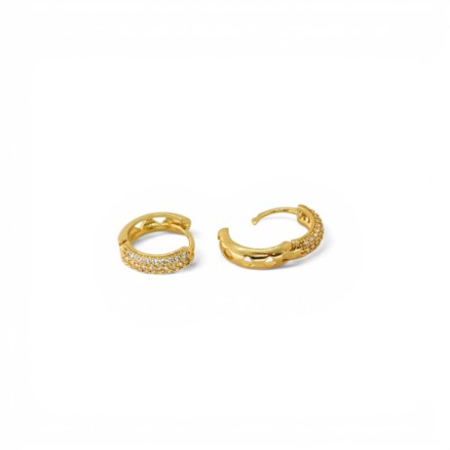 ARETES ARO ZIRCONIAS Y BAÑO DE ORO