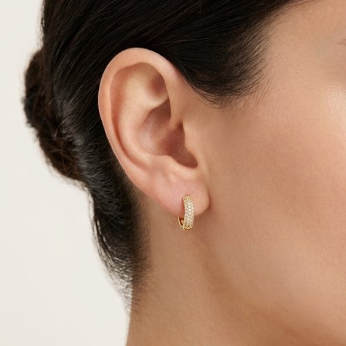 ARETES ARO ZIRCONIAS Y BAÑO DE ORO
