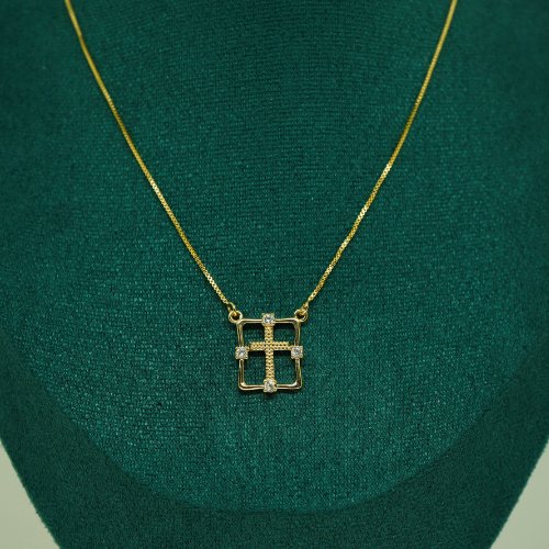COLLAR ZIRCONIA CON BAÑO DE ORO