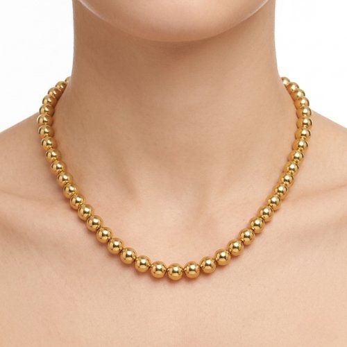 COLLAR BOLAS CON BAÑO DE ORO