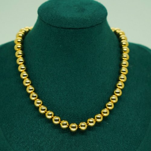 COLLAR BOLAS CON BAÑO DE ORO