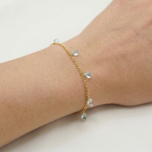 PULSERA LISA CRISTALES BAÑO DE RODIO