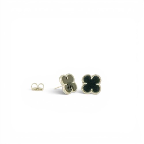 ARETES TRÉBOL CON BAÑO DE RODIO