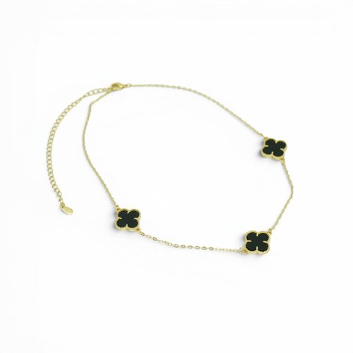COLLAR TRÉBOLES CON BAÑO DE ORO